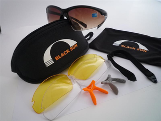 Eagle Five Sportlesebrille, schwarz, mit 3 Gläsern, Etui,...